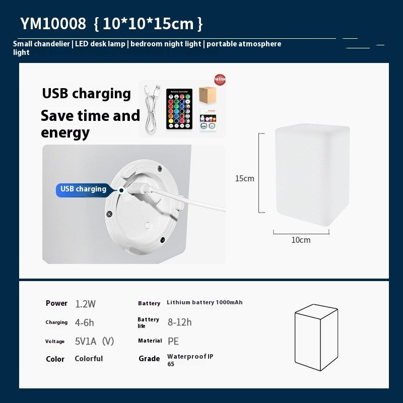 Desktop Square Charging Small Night Lamp Children