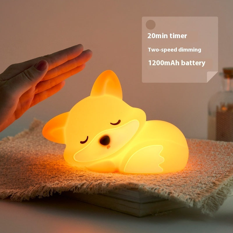 Fox USB Rechargeable Bedroom Creative Cartoon Small Night Lamp