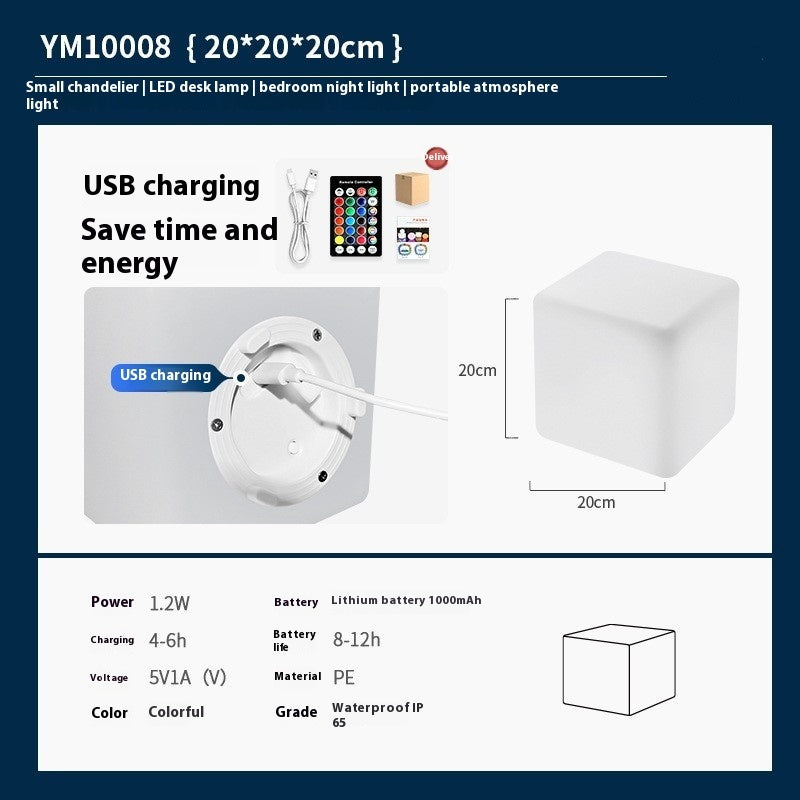 Desktop Square Charging Small Night Lamp Children