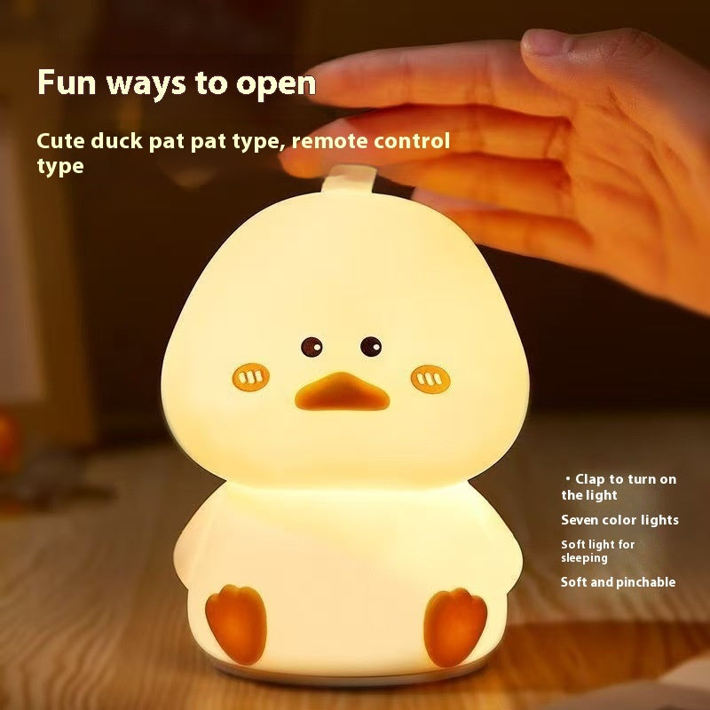 Creative Cute Bedside Happy Duck Small Night Lamp