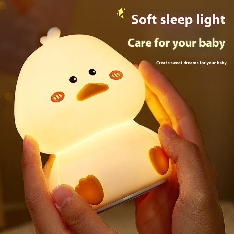 Creative Cute Bedside Happy Duck Small Night Lamp