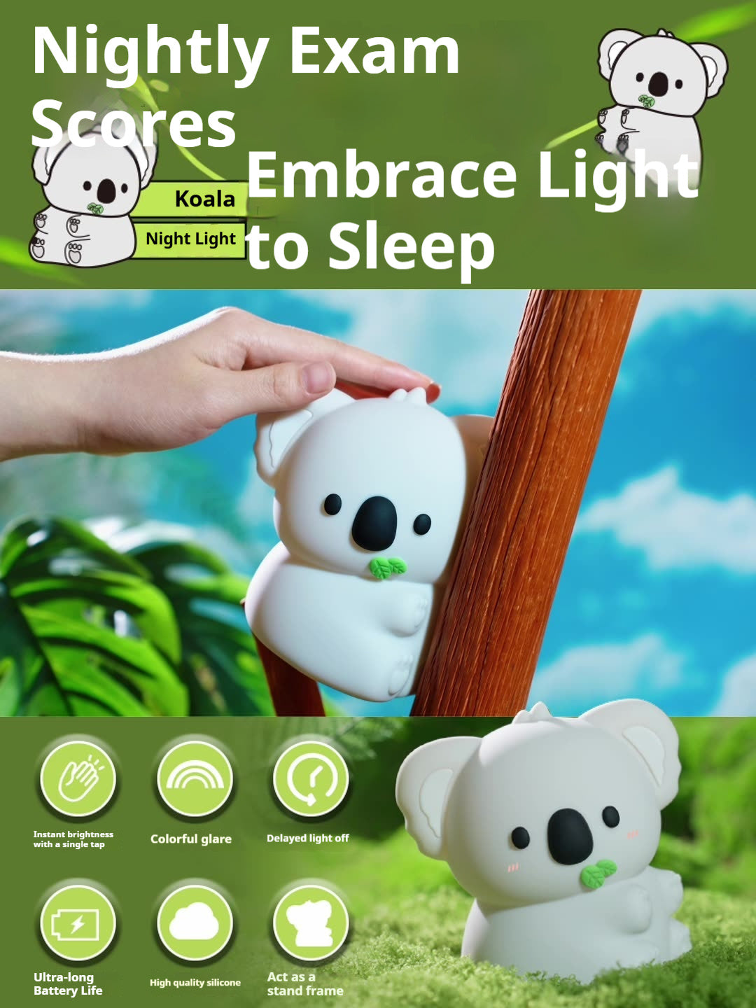 Popular Koala Small Night Lamp Night Light Cute Ornaments USB Rechargeable