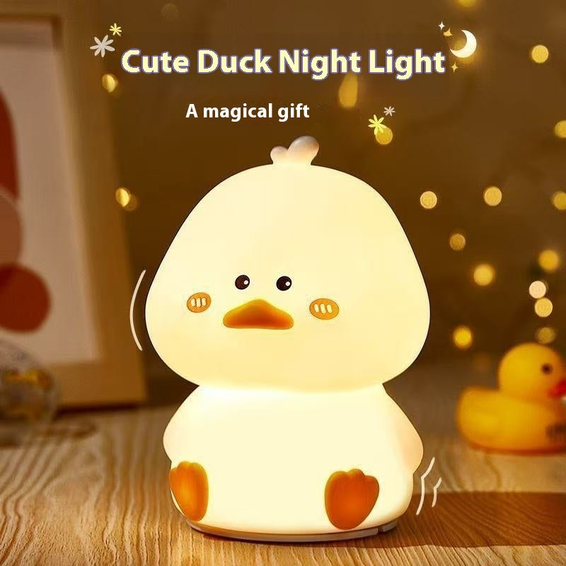 Creative Cute Bedside Happy Duck Small Night Lamp